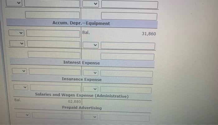 Expense (Administrative) Allow. for Doubtful Accts. > v Accum. Depr.-Equipment Salaries and