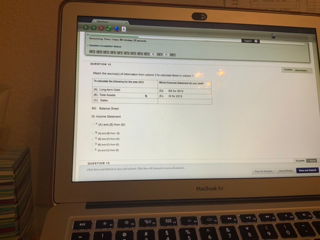 \\ QUESTION Long term Date (B). To set 2013 2013 BS Balance