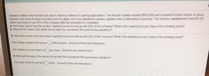  please help i rate fast! Starware Software was founded last year