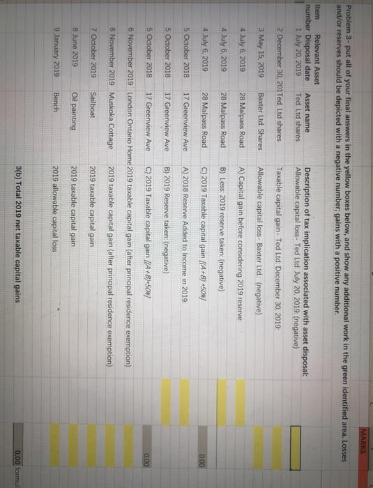 a variety of transactions during the 2019 year. Determine the total taxable