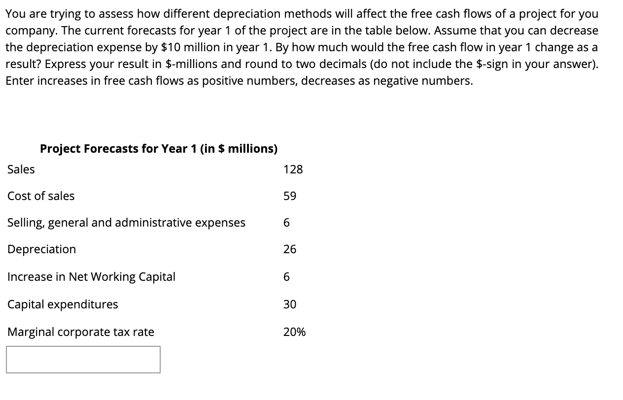 You are trying to assess how different depreciation methods will affect the