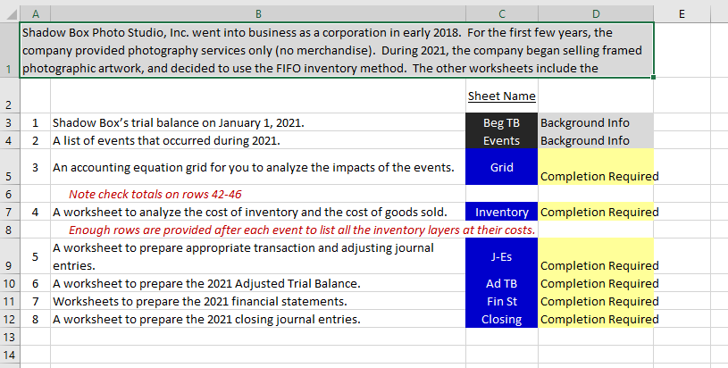  A B D E w N 4 3 3 Shadow Box