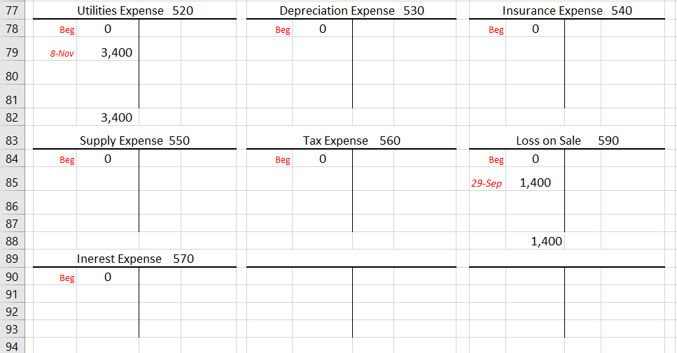 a partial year) d) Determine the amount of Insurance that has expired.