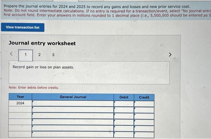 Actuary: a. Projected benefit obligation as of December 31,2023=$2,750. b. Prior service