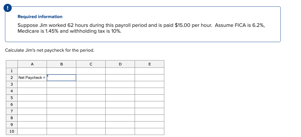 Part A Part B Part C Required information Suppose Jim worked 62