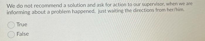  We do not recommend a solution and ask for action to