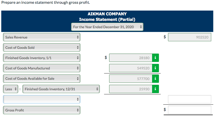 this: The following information is available for Aikman Company. 2020 January 1,