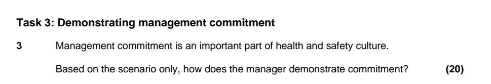Task 3: Demonstrating management commitment 3 Management commitment is an important