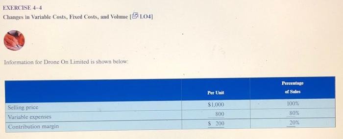  please fill out the blank excel sheet. thanks EXERCISE 4-4 Changes