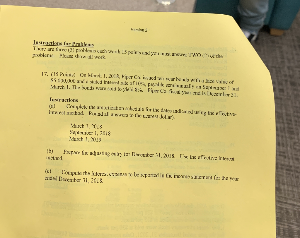  Version 2 Instructions for Problems There are three (3) problems each