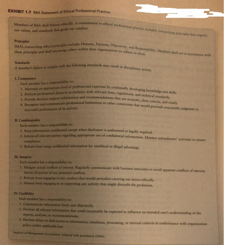 to Exhibit 1-7 answer the following questions: 1. WRITE 6-7 SENTENCES FOR