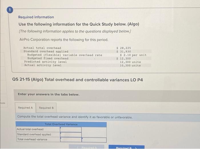  ! Required information Use the following information for the Quick Study