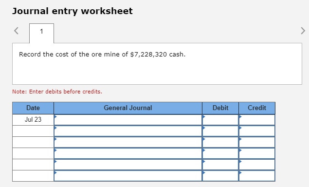 greatly appreciated (thumbs up)! :) Required information Problem 10-7A Natural resources LO