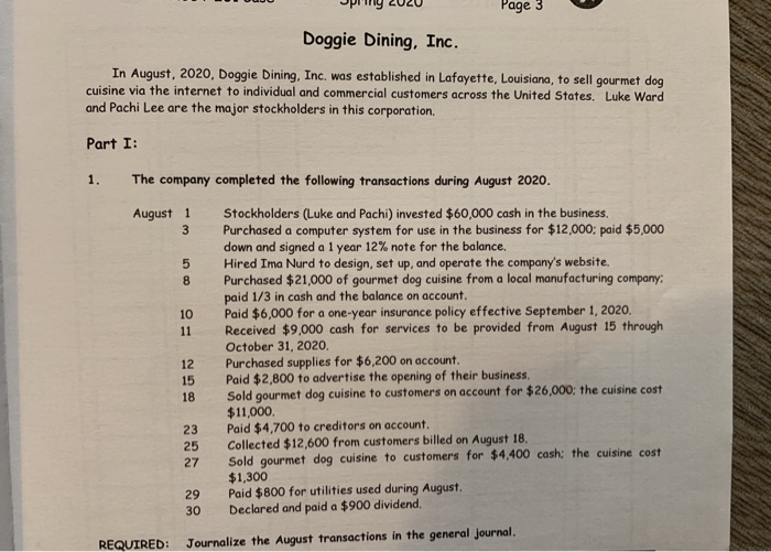 Case Spring 2020 Page 8 3. Prepare an unadjusted trial balance at