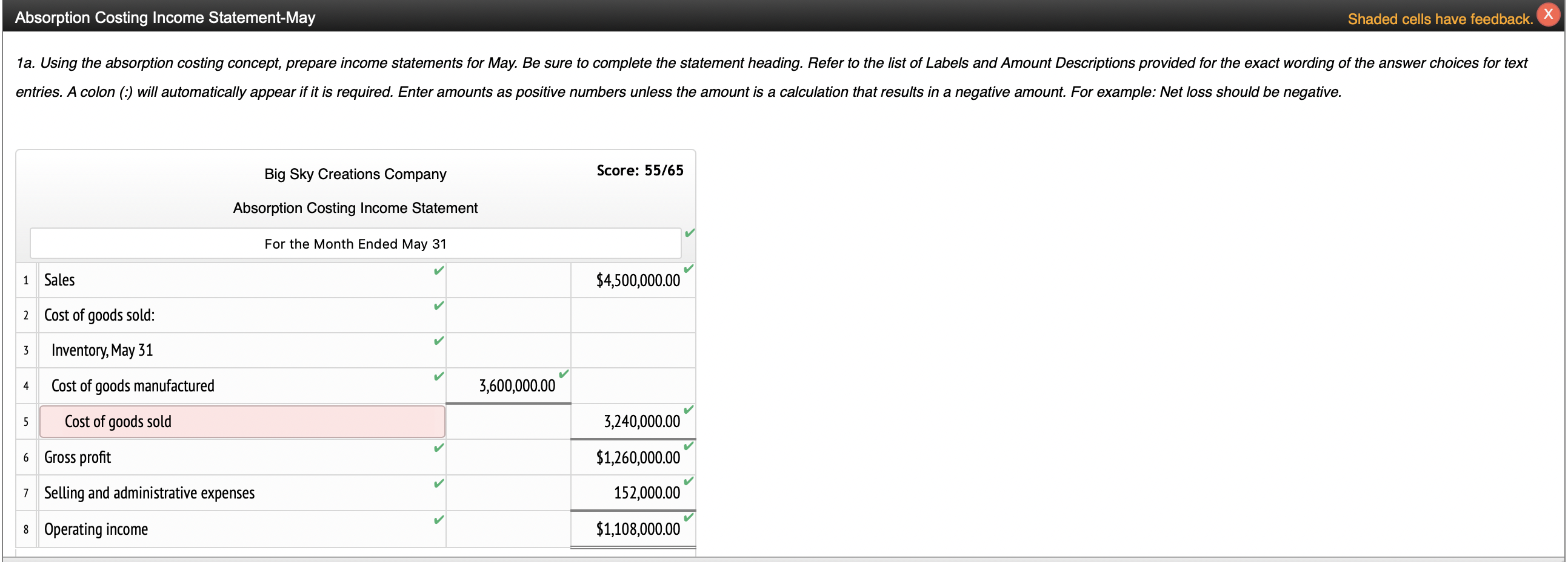 NOTE: please use the EXACT label names and account description as listed