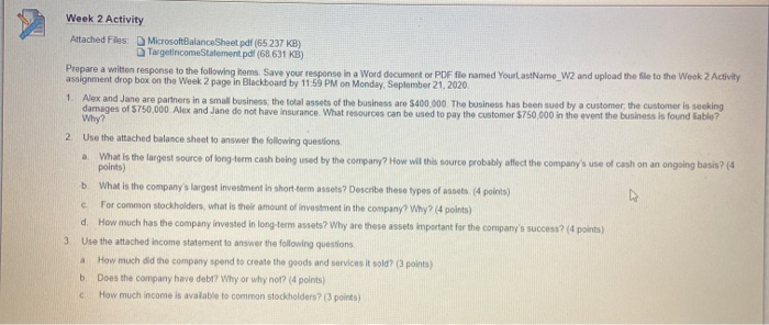  1,2,2a,b,c,d, 3a, b, c. please Week 2 Activity Attached Files: Microsoft