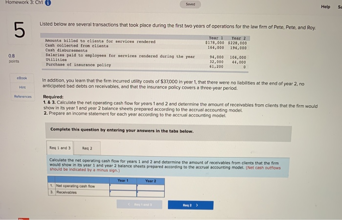  Homework 3. Chi Helps Listed below are several transactions that took