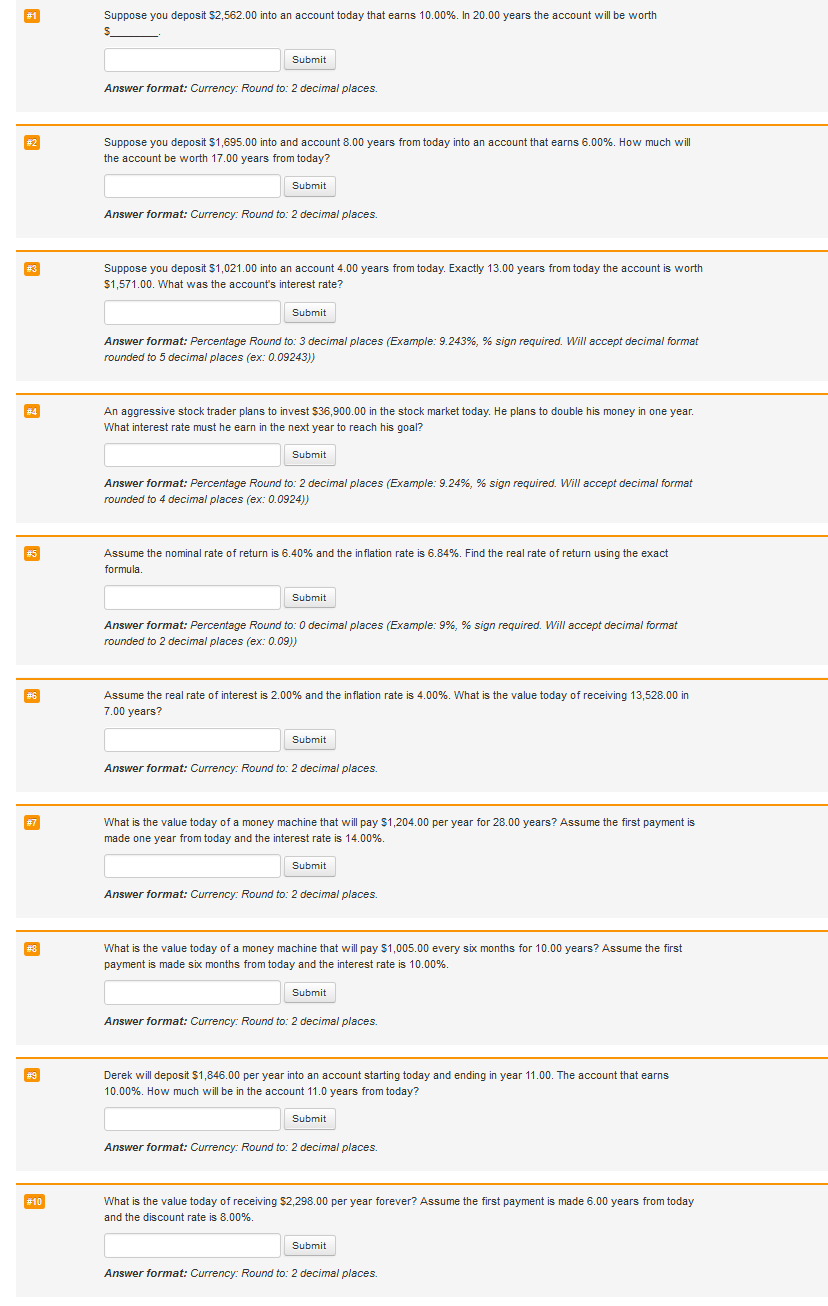 question 3 please question 3 please #1 Suppose you deposit $2,562.00 into