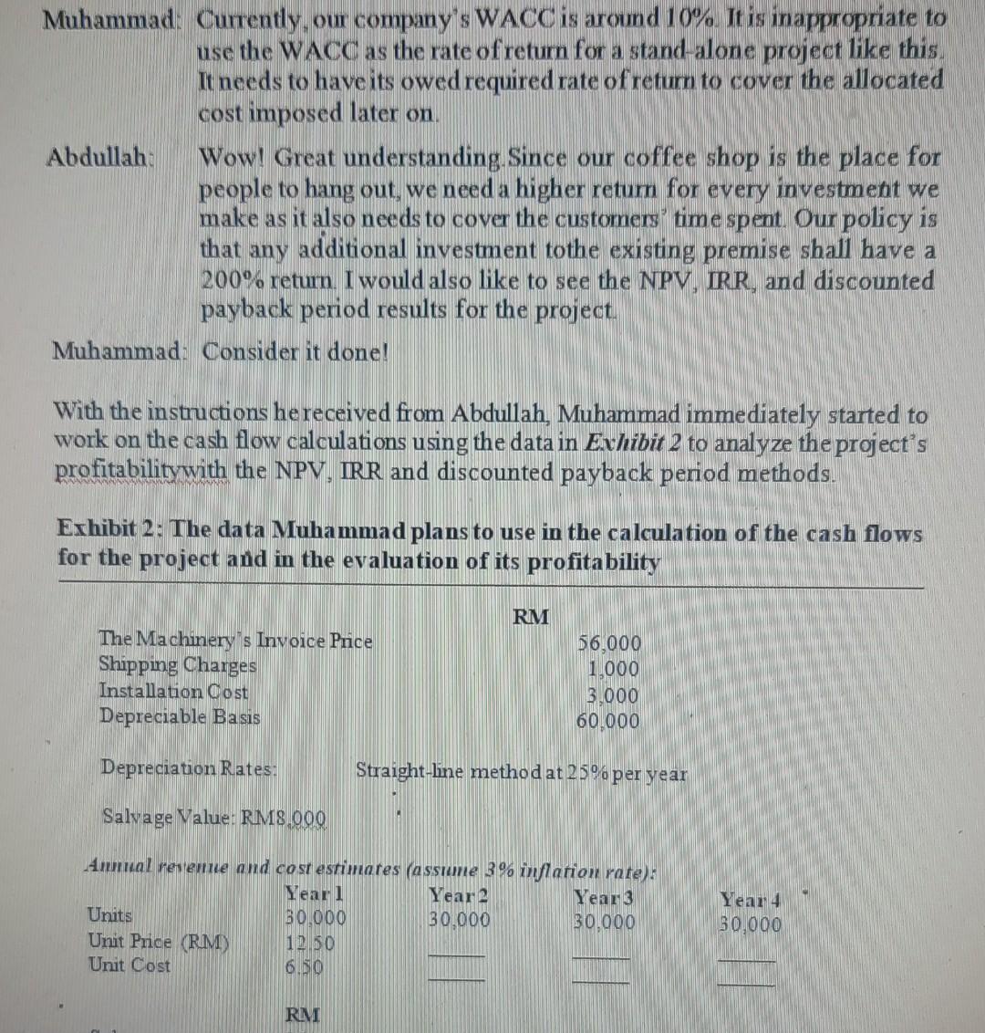 this...thank you ANALYSIS OF THE PROFITABILITY VS CASHFLOW OF THE PROJECT Abdullah