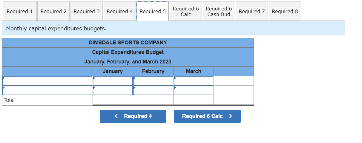 2020 January February 9,000 11,250 20% 20% March 10,000 Next month's budgeted