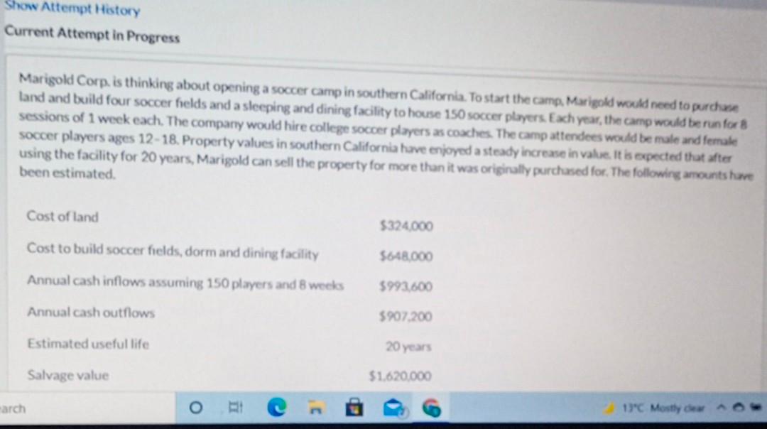 Show Attempt History Current Attempt in Progress Marigold Corp. is thinking