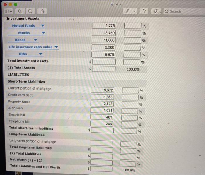 their financial picture is good, but they have never prepared a balance