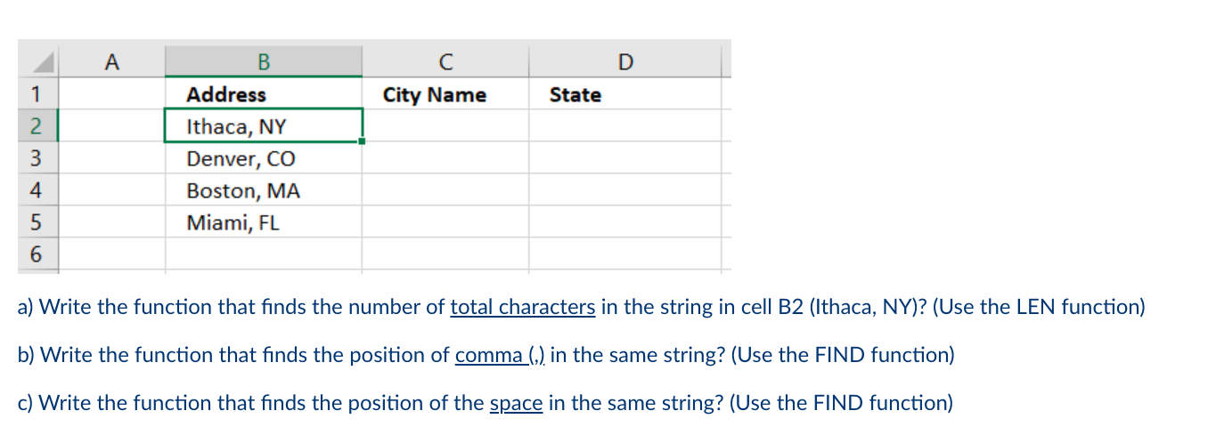 a) Write the function that finds the number of total characters