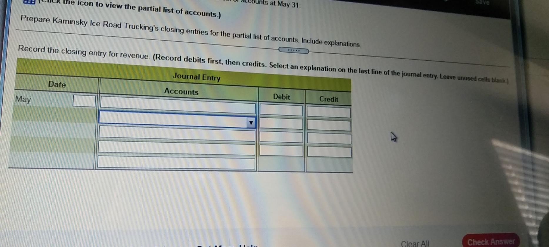 solve this one the icon to view the partial list of