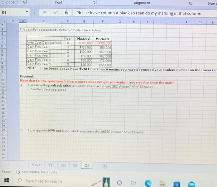  The cash flow 2 associsted with the two models ate as