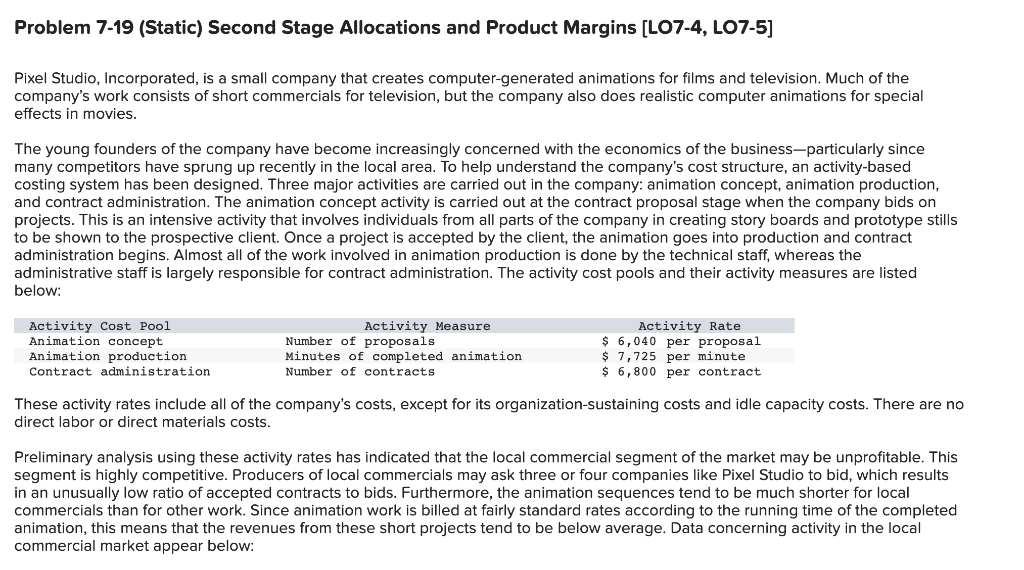 I need required part 1 and 2 filled please. Problem 7-19