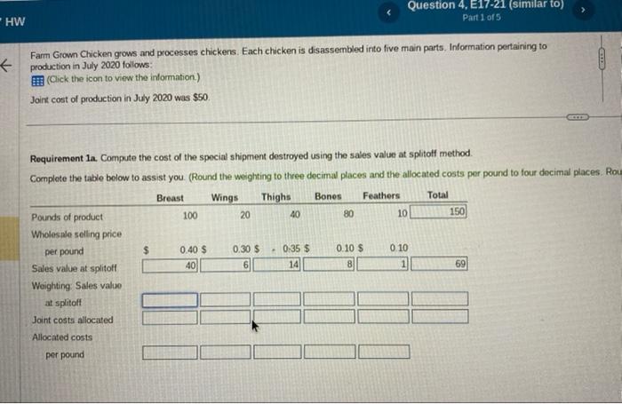 please show steps Farm Grown Chicken grows and processes chickens. Each chicken