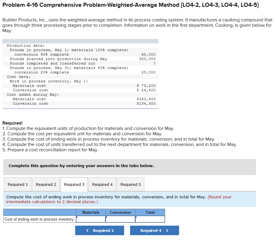 manufactures a caulking compound that goes through three processing stages prior to