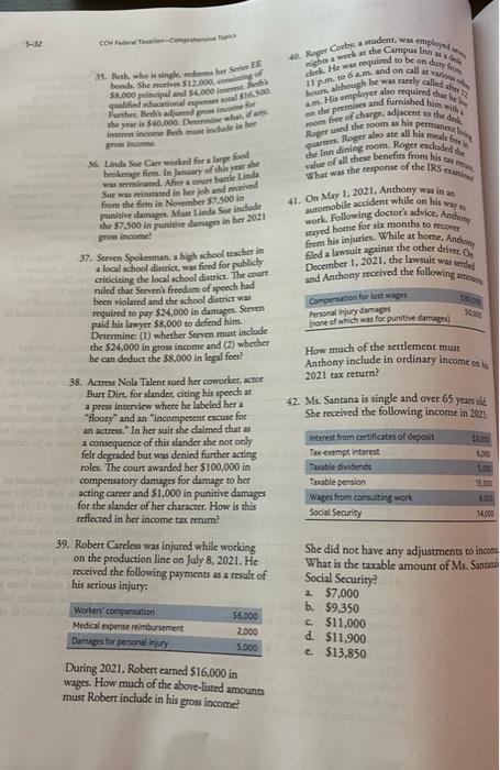 please solve problems 36-41 5-22 Codec employed - derk. He was required