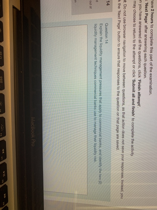 ensure that responses to the question on that page are saved. Question