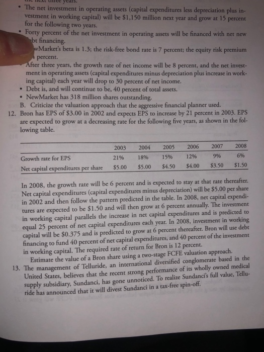 Ihe net investment in operating assets (capital expenditures less depreciation plus in-