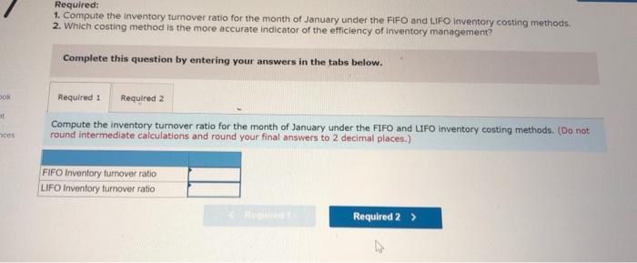of the LIFO/FIFO Choice on Inventory Turnover Ratio LO7-5, 7-6 The records