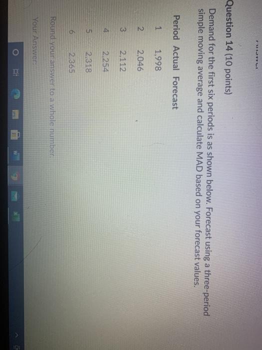  NOVEL Question 14 (10 points) Demand for the first six periods