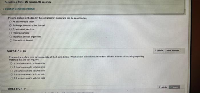 both plz Remaining Time: 29 minutes, 08 seconds. Question Completion Status: Proteins