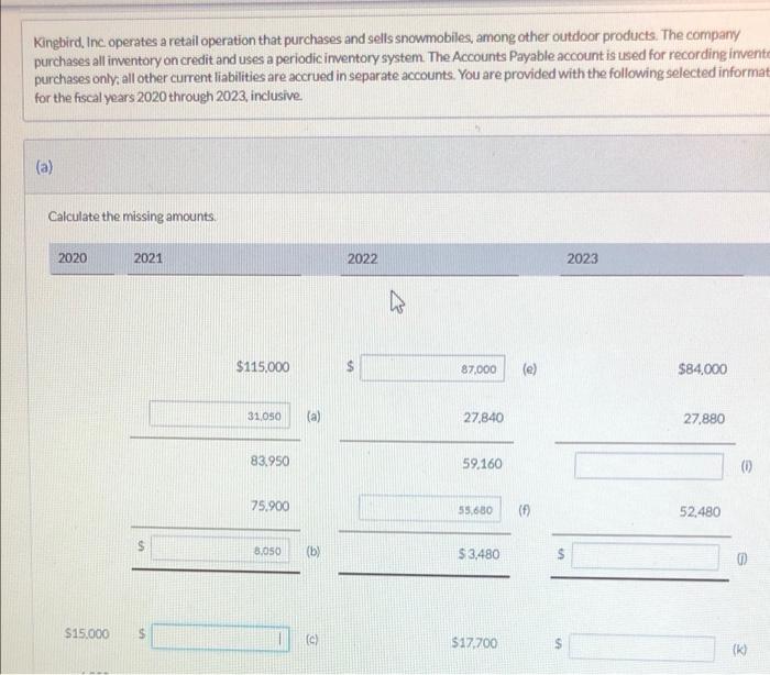 inventory on credit and uses a periodic inventory system. The Accounts Payable