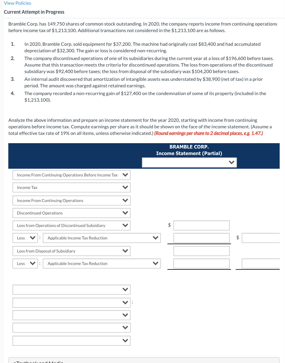 View Policies Current Attempt in Progress Bramble Corp. has 149,750 shares