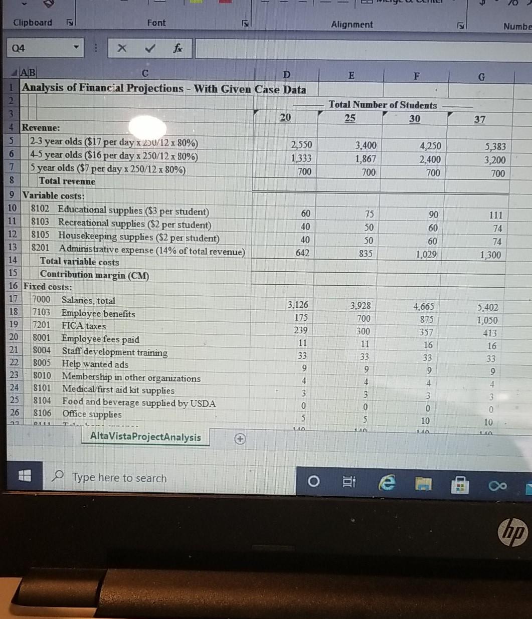  Clipboard IN Font Alignment Numbe 04 E F Total Number of