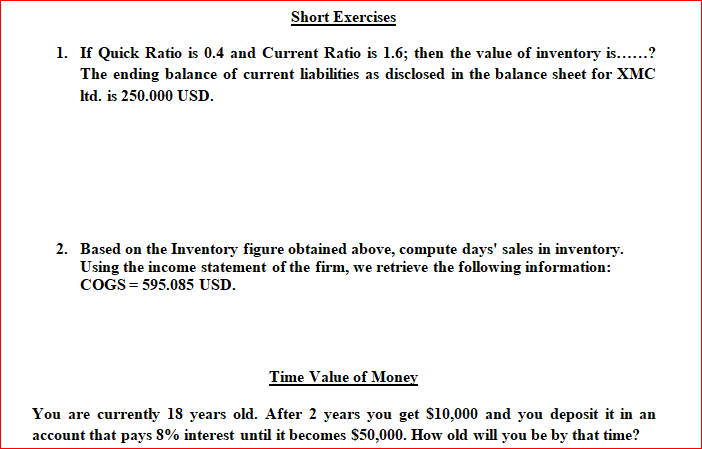 the missing items in the Balance Sheet below. $296,000 $585,000 $1,735,000 Balance