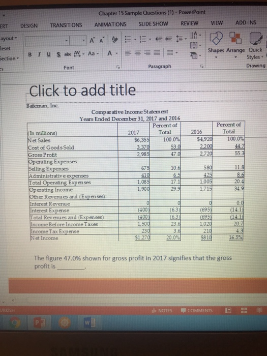  RT ayout Chapter 15 Sample Questions (1) - PowerPoint DESIGN TRANSITIONS