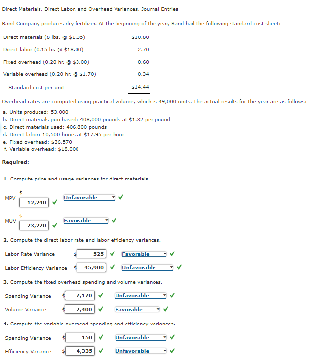 I need help with the ones I got wrong please. Direct Materials,