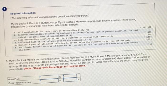 the questions displayed below.) Myers Books & More, is a student co-op.