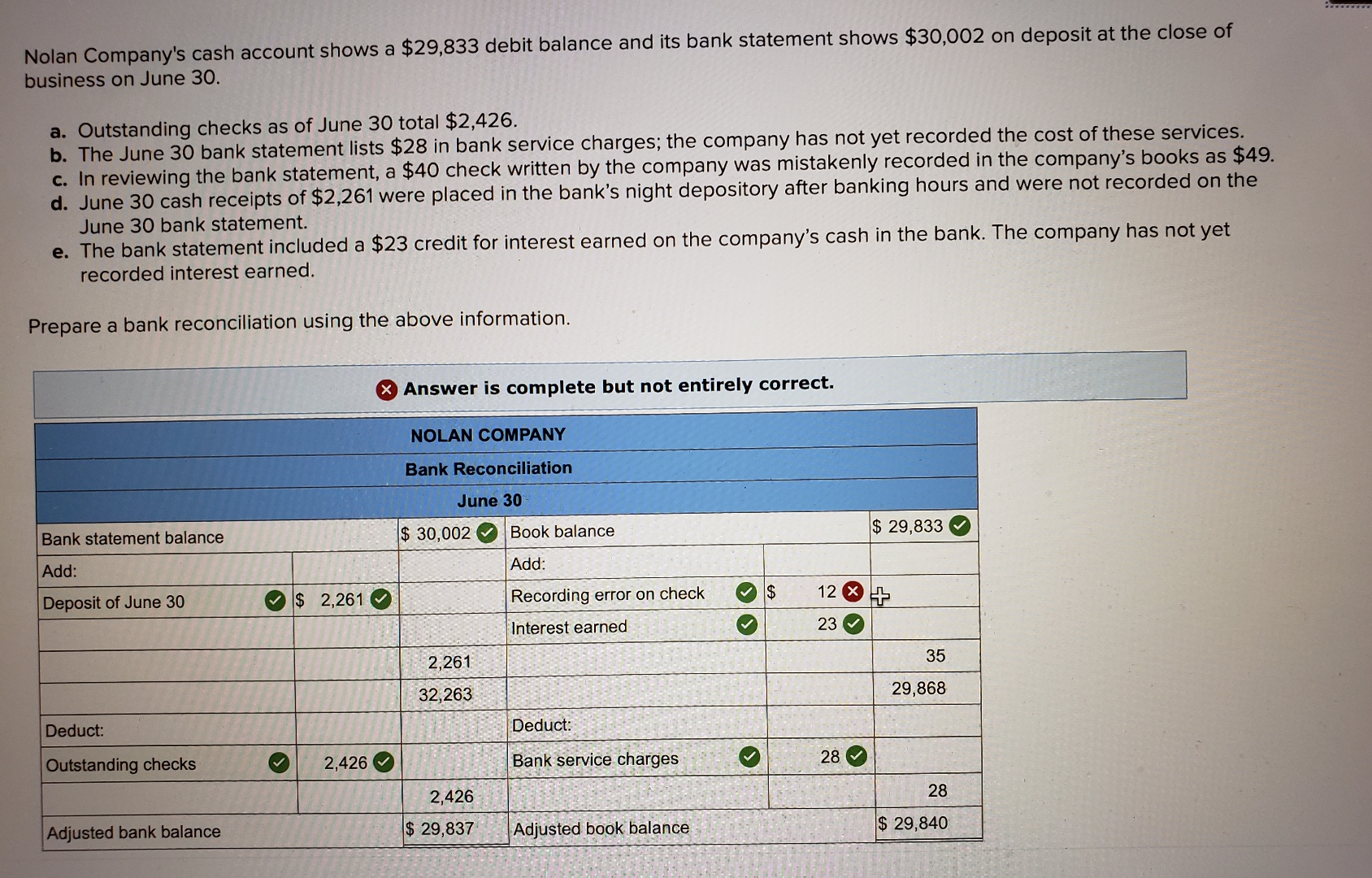  Bank reconciliation, i need help with question please, i completed most