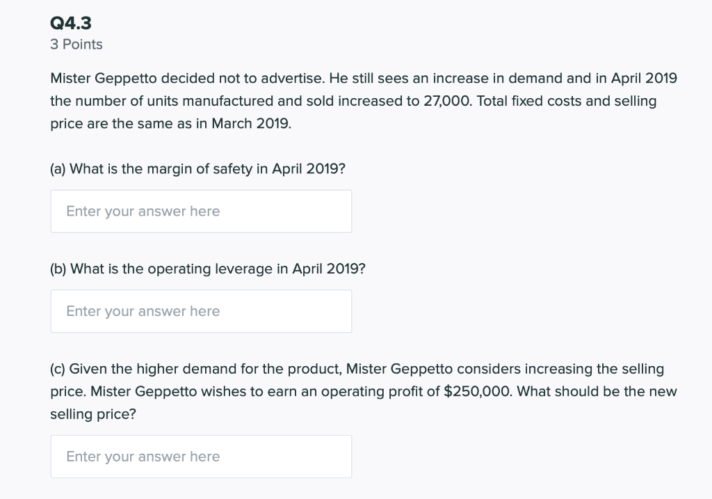 and has estimated the following unit cost for March 2019, for a
