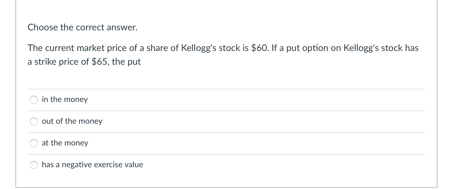 when the stock price is decreasing limited to the time value of