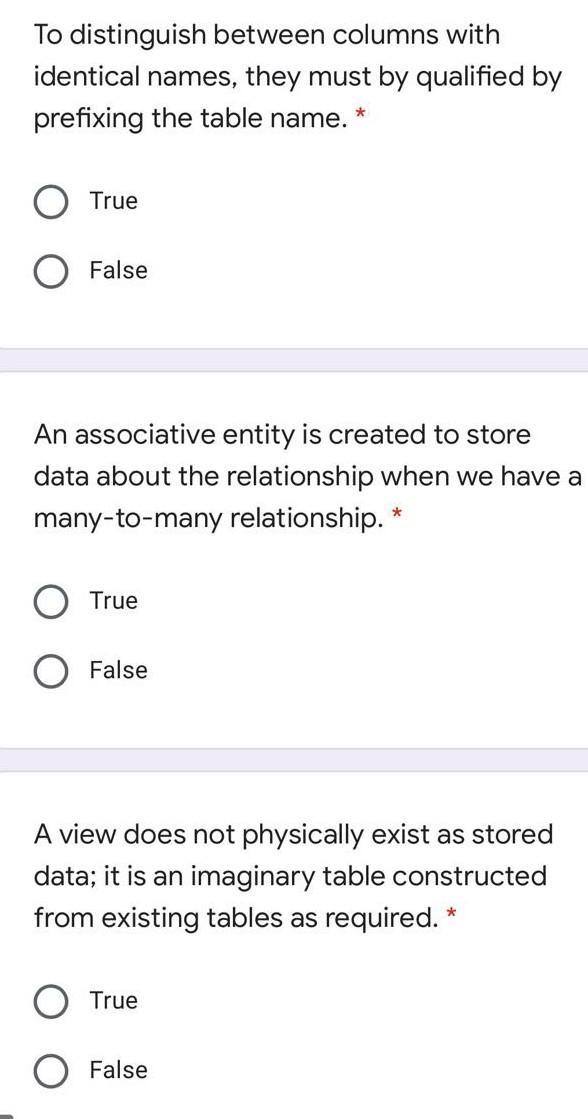tables together through the primary and foreign keys are valid and correctly