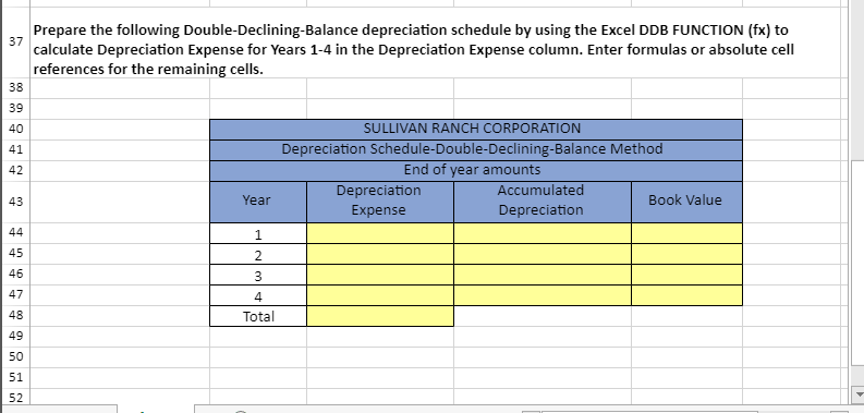A Fonts Finance Depreciation Schedules - Excel INSERT PAGE LAYOUT FORMULAS DATA